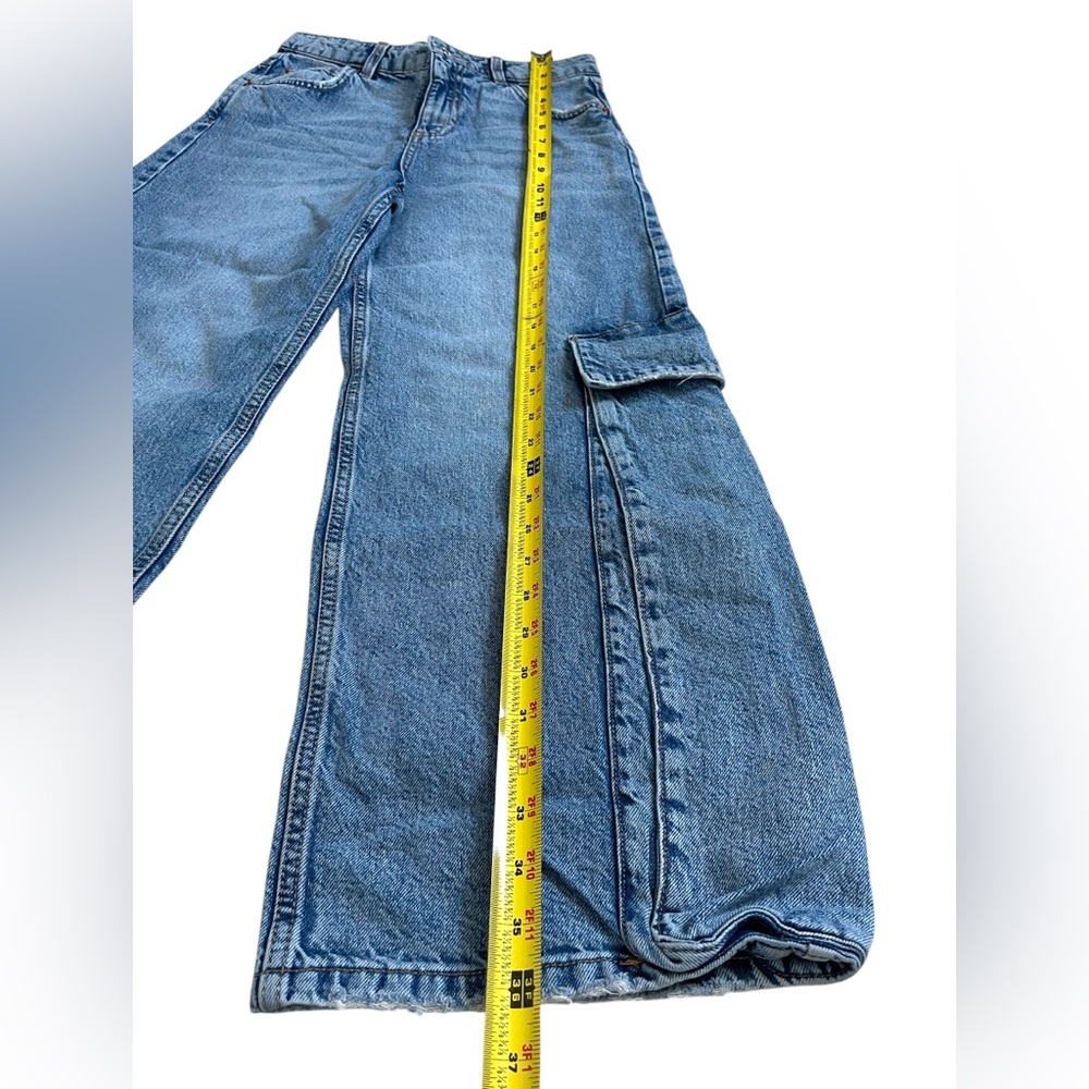 Zara High Waisted baggy fit Denim Jeans Y2k Style Sz 13-14 CM 164 (27x26 Actual) - Picture 2 of 12